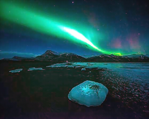 une Aurore boréale en islande