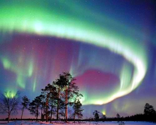 une sublime aurores boreales en laponie