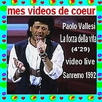 51 Paolo Vallesi La forza della vita (4`29) video live Sanremo 1992
