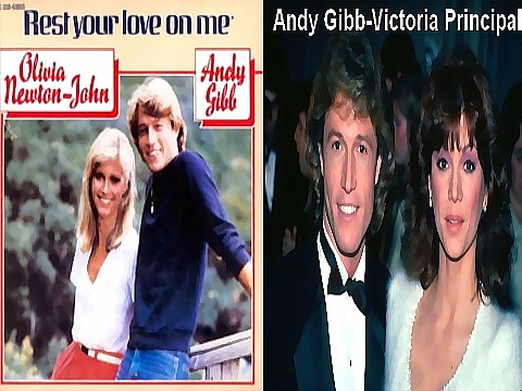 Andy Gibb avec olivia et victoria